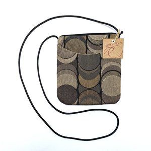 NWT New Lucky Plum Boulder Co Handbag Minibag Handmade Circular Pattern Brown